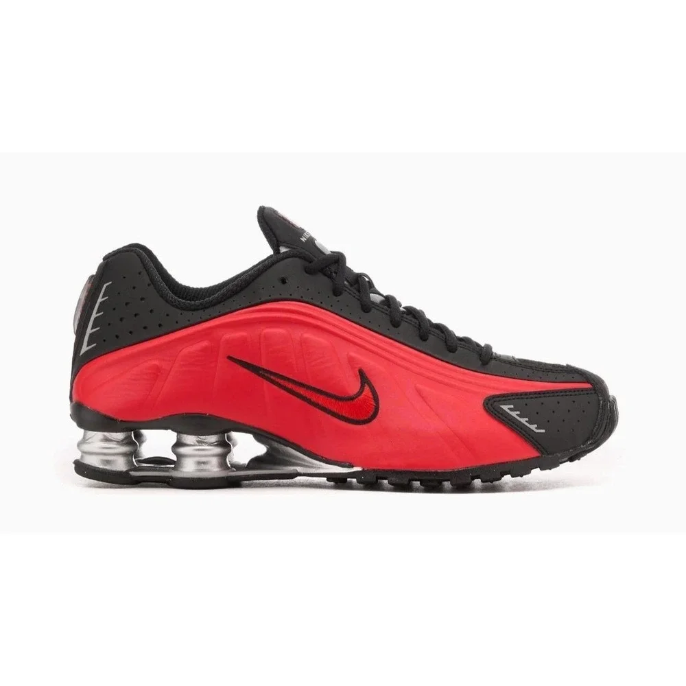 Nike Shox R4 Men Black Comet Red Metallic Silver BV1111-008 Running Shoes 9‎